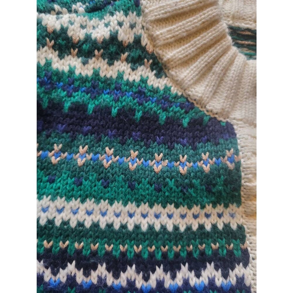 Talbots Sweater Jacket Women's Large Petite Fair Isle Metallic Preppy Colorful - Picture 7 of 7